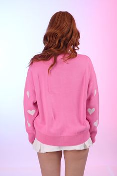 These sweaters, which are produced from 100% cotton with long sleeves with heart patterns, are one of the pieces that save life from the tour that can accomplish every moment. Capture comfort with these sweaters.Machine wash and dry hang. Pink Long Sleeve Cardigan With Ribbed Cuffs, Oversized Long Sleeve Top With Heart Graphic, Cute Crew Neck Cardigan, Pink Long Sleeve Sweater With Ribbed Cuffs, Pink Long Sleeve Cotton Cardigan, Trendy Winter Sweater With Heart Graphic, Winter Sweater With Heart Graphic, Cute Crew Neck Sweater With Ribbed Cuffs, Cotton Long Sleeve Sweater With Heart Print