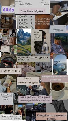 a collage of images with words and pictures on them, including coffee mugs