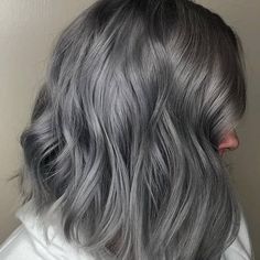 13 Smoky Hair Colors To Try In 2023 And How To Care For Them | Hair.com By L’Oréal Charcoal Grey Hair, Dark Silver Hair, Metallic Hair Color, Ash Gray Hair Color, Charcoal Hair, Ash Grey Hair, Blue Grey Hair