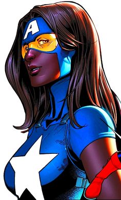 a woman in a captain america costume