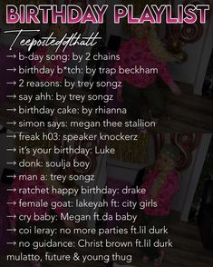 a birthday playlist with barbie dolls on it