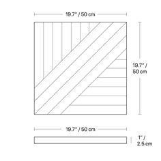 a drawing of a square with lines drawn on it and the measurements for each section