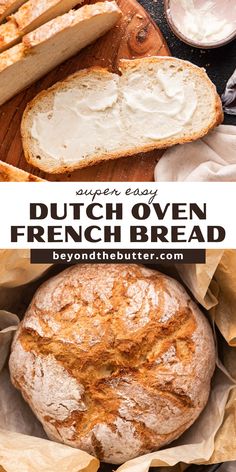 This Easy French Bread recipe gives you a golden-brown, crispy outer exterior with a soft, airy inside that's baked to perfection in a dutch oven. It's super simple to make, incredibly tasty, and pairs beautifully with your favorite butter, dipping oil, sandwich filling, and much more! Find the full printable recipe on BeyondtheButter.com.