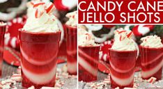 candy cane jello shots in red cups