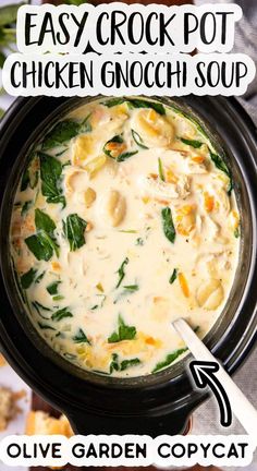 an easy crock pot chicken gnocchi soup recipe