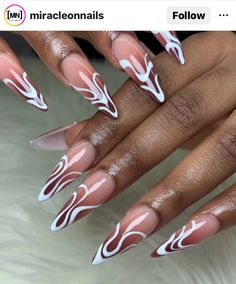 French Tips Acrylic Almond, Accra Ghana, Punk Nails, Diva Nails, Fancy Nails Designs, Claw Nails, Edgy Nails, Glow Nails