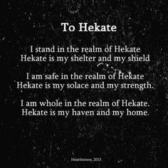 the poem to hekate is written in black and white on a dark background