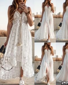 Fisdy - Elegant Halter Neck Solid Maxi Dress - Ideal for Formal Occasions and Beachwear Solid Maxi Dress, Halter Maxi Dress, Sophisticated Dress, Halter Maxi, Maxi Dress Formal, Mid Length Skirts, Halter Maxi Dresses, Skirt Skirt, Types Of Skirts