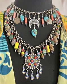 Berber Moon, Talhakimts, gate of paradise Tuareg coins coral Turquoise Necklace. | eBay Multicolor Bohemian Medallion Beaded Necklaces, Multicolor Bohemian Medallion Beaded Necklace, Unique Festival Necklace With Coin Pendant, Bohemian Turquoise Necklace With Natural Stones, Bohemian Round Turquoise Necklace With Natural Stones, Handmade Bohemian Coin Necklace For Festival, Handmade Medallion Coin Necklace For Festivals, Multicolor Bohemian Long Turquoise Necklace, Handmade Amulet Coin Necklace