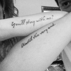 Matching Quote Tattoos, Harry Potter Quotes Tattoo, Couple Tattoo Quotes, Short Quote Tattoos, Small Geometric Tattoo, Tattoo Side, Love Quote Tattoos, Hp Tattoo, Tattoo Placements