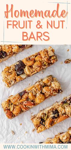 homemade fruit and nut bars with text overlay