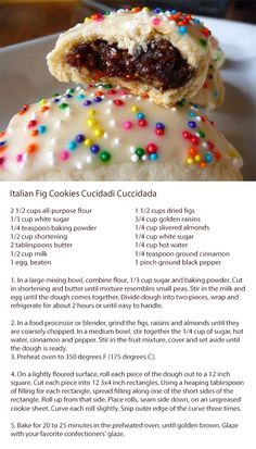 a recipe for italian cookies with chocolate and sprinkles