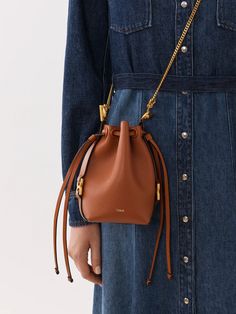 Chloé Marcie Micro Bucket | Chloé US Bucket Bag Aesthetic, Luxury Bucket Bag, Vintage Chloe Bag, Mini Bucket Bag Outfit, Micro Bag Outfit, Chloe Bag Outfit, Luxury Mini Bag, Bucket Bags Outfit, Bag Photoshoot