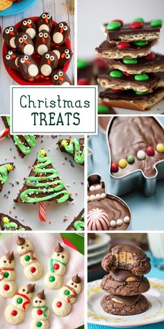 a collage of different christmas treats and cookies