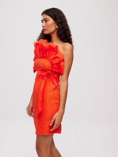 AGALI ORANGE - Short orange poplin dress Dress For Wedding Party, Spanish Dress, Dress For Wedding, White Accessories, Orange Shorts, Poplin Dress, Spring Summer 2024, Trending Dresses, Guest Dresses