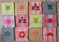 several squares with different designs on them