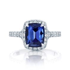 a blue sapphire and diamond ring