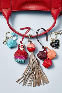 Fossil Monster Tassel Bag Charm - PitaPats.com Tassel Bag Charm, Diy Christmas Gifts Cheap, Photo Charms, Chic Leather, Fossil Handbags, Tassel Bag, Handbag Charms, Pandora Bracelets, Purse Charms