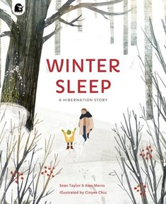 a book cover for winter sleep with an image of a person walking in the snow