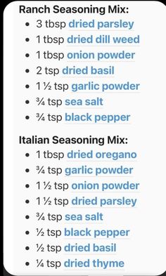 the italian seasoning mix is shown in this screenshoter's screen shot