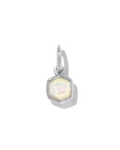 The perfect gift, personalized for their birth month. Designed to last for years, the Davie Sterling Silver Charm in White Kyocera Opal can be worn solo on a chain or added to your favorite necklace or bracelet for a meaningful accent. White Kyocera Opal represents October birthdays, inspiring positivity, love, and transformation. Metal Sterling Silver Why Sterling Silver? Our Sterling Silver collection features elevated styles to wear time and time again. With a base of both pure silver and cop White Jewelry With Birthstone For Keepsake, White Birthstone Jewelry For Keepsake, White Keepsake Jewelry With Birthstone, Everyday White Birth Flower Jewelry, Everyday White Birthstone Jewelry, White Birth Flower Jewelry Keepsake, White Birth Flower Jewelry For Keepsake, White Birth Flower Keepsake Jewelry, Everyday White Jewelry With Moon Charm