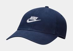 A classic mid-depth cap with plenty of styling options, this Nike Club Cap comes in smooth cotton twill that has a soft wash for easy comfort from day 1. The precurved bill lends itself to casual styling, and the adjustable back-strap lets you find the right fit. Mens Hat, Back Strap, Cotton Twill, Hats For Men, Nike, Hats, Blue