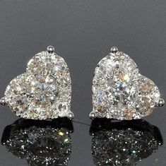 Heart Shaped Diamond Earrings, Bohol, Nike Shox, Heart Shaped Diamond, Pretty Jewellery, Coco Chanel, Diamond Heart, Diamond Earrings Studs, Bling Bling