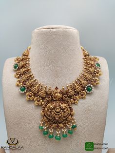 Nakshi Bridal Jewellery, Heavy Gold Necklace Indian, Short Necklace Designs Gold, Pretty Gold Necklaces