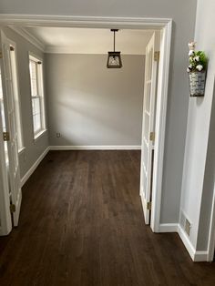 Hardwood Floors Trim Paint Walnut Floor White Walls, Light Gray Walls Dark Floors, Dark Wood Floors White Trim, Dark Wood Floor Beige Walls, Gray Walls With Dark Wood Floors, Original Hardwood Floor Stain Colors, Dark Floors Gray Walls, Gray Wall Wood Floor