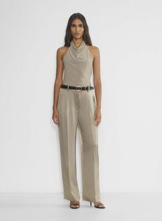 THE EFFORTLESS PANT™ SATIN Effortless Pant, Fall Activewear, Knife Pleats, Micro Skirt, Satin Trousers, Satin Pants, High Rise Pants, Feel It, Zip Sweater