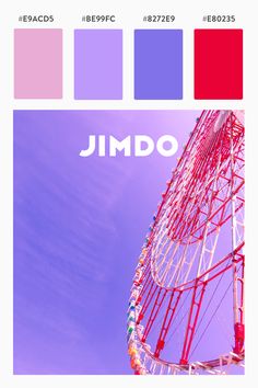 an image of a ferris wheel with the word jumbo in white and red on it