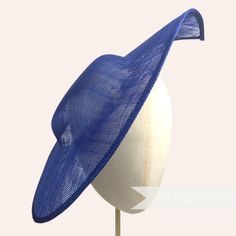 Get Royal Ascot ready with this extra large pointed tip Deep Royal Blue sinamay fascinator base! Made from a triple layer of stiffened sinamay millinery fabric and is ideal for making an instant hat. This shape has a lovely pointed tip and a shallow crown. Get creative by positioning it at different angles on the head! Just add a headband for securing to the head (not included but available in our shop!) *This is not a fitted hat! You will need to sew in a headband or comb to attach it to your h Sinamay Fabric, Sinamay Fascinator, Blank Hats, Sinamay Hats, Millinery Supplies, Hat Base, Deep Royal Blue, Large Hats, Velvet Flowers