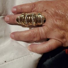 Long Double Knuckle Ring ..Dosent Look Good On Me My Fingers Are To Short Lol New Without Tags Knuckle Ring, Knuckle Rings, Ring Color, Womens Jewelry Rings, Size 7, Women Jewelry, Tags, Ring, Gold