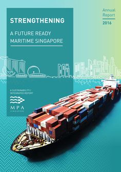 a large container ship with the words, strengthing a future ready maritime singapore on it