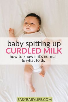 a baby laying on top of a bed with the words baby sitting up cuddled milk how to know if it's normal and what to do