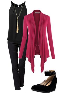 Cardigan Business Casual, Bright Pink Sweater, Business Casual Work, Casual Work Outfit, Stylish Work Outfits, Casual Work Outfits, Looks Chic, Work Outfits Women, Casual Work