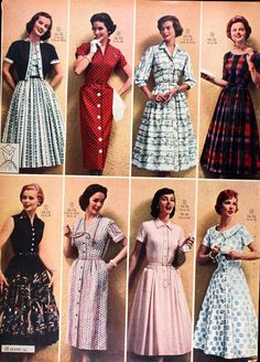 Reunion Dress, Sears Catalog, 1950 Fashion, Vintage Fashion 1950s, Retro Mode, Vestidos Vintage, Old Fashion