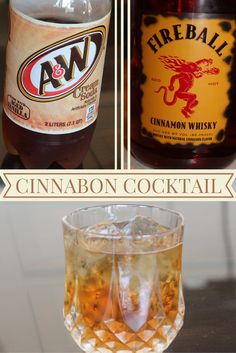 This drink tastes just like a cinnamon roll covered in icing #Fireball #cocktail #cinnabon Fireball Whiskey Drinks, Fireball Recipes, Types Of Drinks, Glace Fruit, Famous Drinks, Fireball Whiskey, Rob Roy, Rusty Nail, Whiskey Drinks