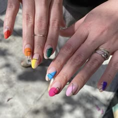 Nail Design Glitter, Long Natural Nails, Unghie Nail Art, Tie Dye Nails, Rainbow Nails, Minimalist Nails, Nail Art Inspiration