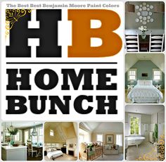 the hb home bunch logo is shown in black and orange letters on a white background