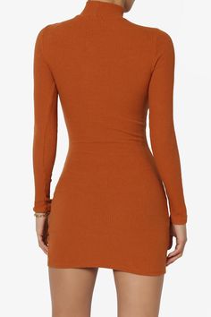 Elevate your wardrobe with TheMogan's Cut Out Mock Neck Long Sleeve Bodycon Ribbed Pencil Mini Dress.This modern, fitted silhouette is perfect for a casual night out, blending edgy streetwear with a comfortable, stretchy cotton blend.The mock neck and strategic cutouts add a trendy, timeless appeal to this versatile mini, while its solid color makes it a staple for travel, cocktail parties, or everyday wear.Pair with ankle boots or sneakers for an effortlessly chic look that transitions smoothly Fitted Ribbed Mini Dress For Fall, Brown Ribbed Long Sleeve Bodycon Dress, Solid Bodycon Dress, Slim Fit For Fall, Solid Color Bodycon Mini Dress For Fall, Solid Slim Fit Bodycon Dress For Fall, Fall Solid Color Slim Fit Bodycon Dress, Solid Bodycon Dress For Fall, Fitted Ribbed Bodycon Dress For Fall, Solid Bodycon Dress For Date Night In Fall