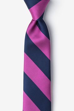 Fuchsia And Navy Tie For Boys Neck Tie Knots, Boys Ties, Navy Tie, Boys Accessories, Striped Tie, Boys Casual, Navy Stripes, Accessories Store, Necktie