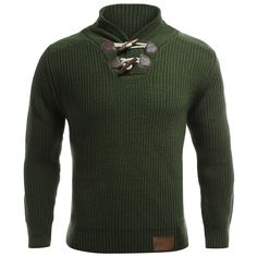 Flat Knitted Pullover Toggle Sweater - Green - 3X13081912 - Men's Clothing, Men's Sweaters, Men's Pullovers  #MensPullovers #Men's #Clothing # #Men's #Sweaters # #Men's #Pullovers Cheap Cardigans, Raglan Sleeve Sweater, Mens Cardigan Sweater, Men's Sweaters, Sweater For Men, Long Sleeve Pullover Sweater, Sweaters Online, Cardigan Fashion, Color Block Sweater