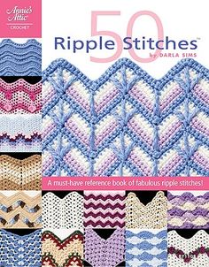 the book cover for ripple stitches is shown in many different colors and patterns, including pinks