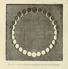 an old book page showing phases of the moon