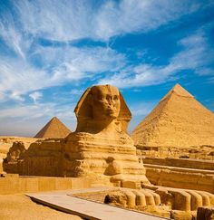 the great sphinx and pyramids in giza, egypt stock photo - image 3497