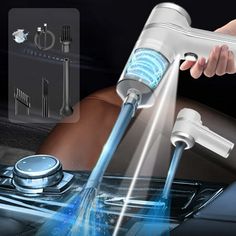 the car washer is being used to clean it's interior and make it easier for