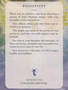 an angel card with the words light above it