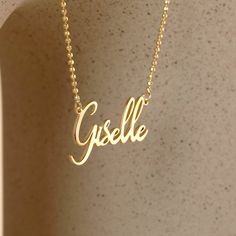 "Name necklace is one of our favorite design for Baptism OR Mother gift. Also perfect for daily use. It can become your Great option as Baptism gifts or Christian gift for Christening. Lets personalize with any name your perfect minimalist style necklace! - Nameplate Necklaces one of the most loved designs by our customers. - Great Dainty necklace as Valentines Day gift, Christmas Gift, birthday gift, mothers day gifts or any special occasion. - Personalize a timeless, dainty and chic initial na Minimalist Yellow Gold Name Necklace For Birthday, Simple Gold Name Necklace For Mother's Day, Dainty 14k Gold Name Necklace For Birthday, Customizable 14k Gold Name Necklace For Everyday Wear, Customizable Dainty 14k Gold Name Necklace, Customizable Gold Dainty Name Necklace, Dainty Customizable Gold Name Necklace, Customizable Yellow Gold Name Necklace, Simple Gold Name Necklace For Gift