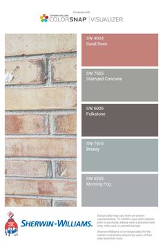 the color scheme for sheryln - williams's brick and mortar wallpaper